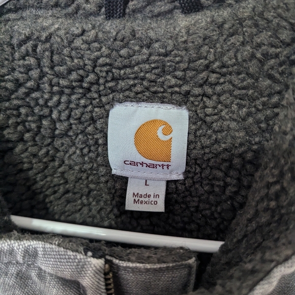 Men's Carhartt Sherpa Lined Canvas Vest Grey - Picture 4 of 6